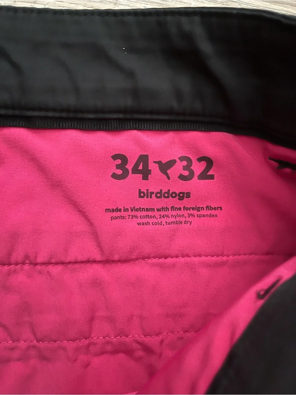 Birddogs Men’s Black Chinos Pants - Size 34 x 32